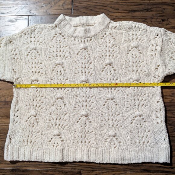 aerie knit sweater cream size small - Picture 4 of 16